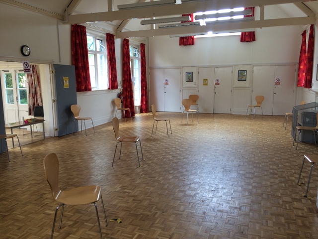 large hall social distancing (